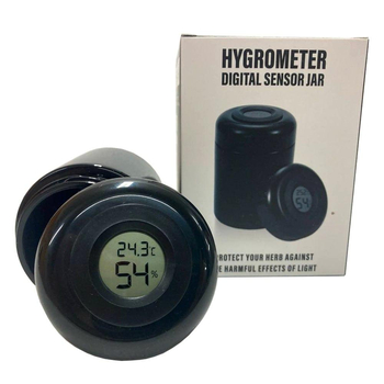 Контейнер Hygromenter Jar с гигрометром и термометром - Безопасность - Хранение - Контейнеры - Магазин вапорайзеров, бонгов и лучших аксессуаров для курения  rastastore.ru
